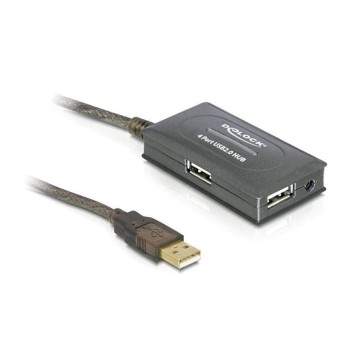 Delock USB 2.0 Verlängerungskabel 10 Meter, aktive Verstärkung, inkl. 4 Port Hub