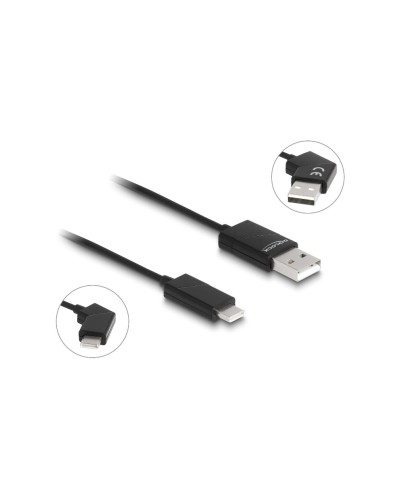 Delock Câble USB 2.0 Connecteur rotatif PD 60 W USB A - USB C 1.2 m
