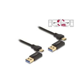 Delock USB-C 5 Gbps Data Link Kabel, plus KM Switch, 2m Delock USB-C 5 Gbps Data Link Kabel, plus KM Switch, 2m