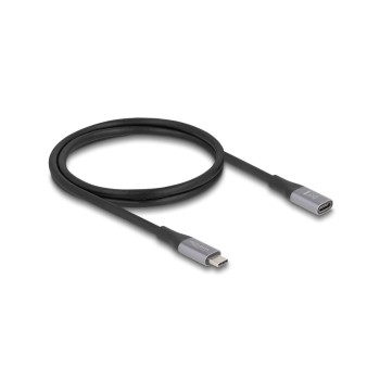 Delock USB-C Verlängerungskabel, Stecker zu Buchse, 1m, 40Gbps, 240w, grau Delock USB-C Verlängerungskabel, Stecker zu Buchse, 1m, 40Gbps, 240w, grau