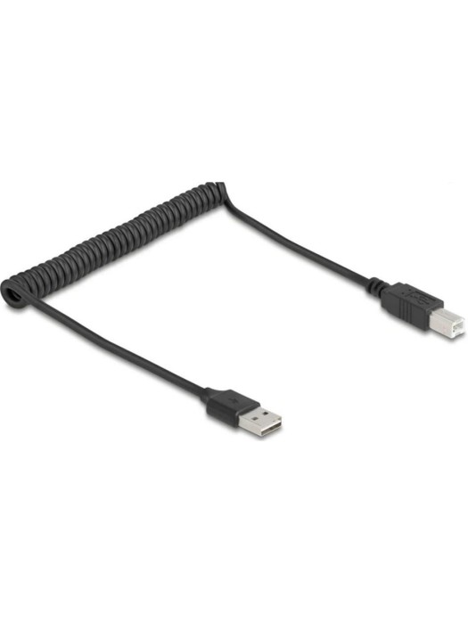 Delock Câble spiralé USB 2.0 EASY-USB USB A - USB B 0.8 m