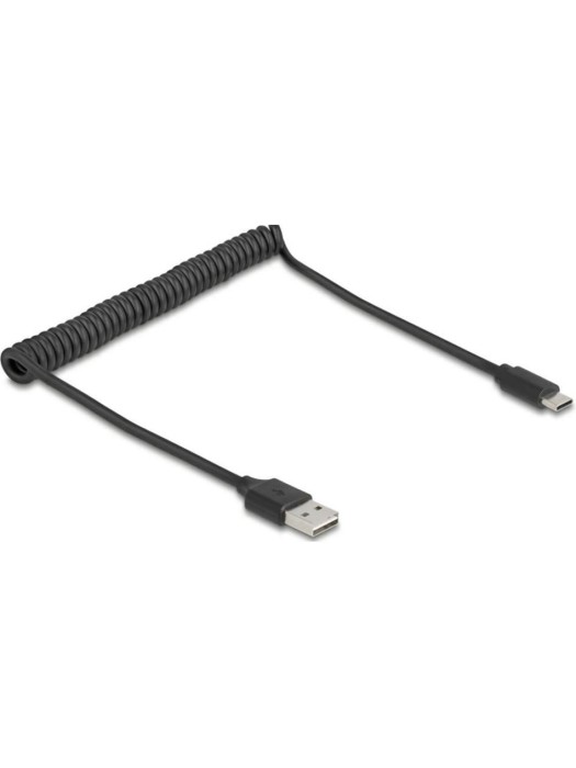 Delock Câble spiralé USB 2.0 EASY-USB USB A - USB C 0.8 m
