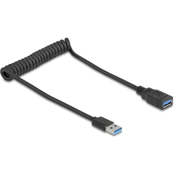 Delock USB3.1 Spiralcable A-A 40-60cm, Typ-A Stecker for Typ-A Stecker, black Delock USB3.1 Spiralcable A-A 40-60cm, Typ-A Stecker for Typ-A Stecker, black