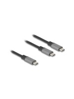 Delock USB-Y-cable C, 1.2m, 100W, USB 2.0, C for C+C, PD 3.0