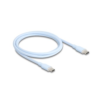 Delock USB-Kabel C-C, 1.0m, Silikon Kabel, blau, USB 2.0, 60W, PD 3.0 Delock USB-Kabel C-C, 1.0m, Silikon Kabel, blau, USB 2.0, 60W, PD 3.0