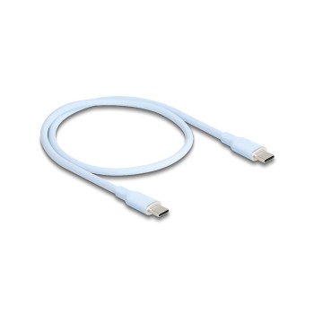 Delock USB-Kabel C-C, 0.5m, Silikon Kabel, blau, USB 2.0, 60W, PD 3.0 Delock USB-Kabel C-C, 0.5m, Silikon Kabel, blau, USB 2.0, 60W, PD 3.0
