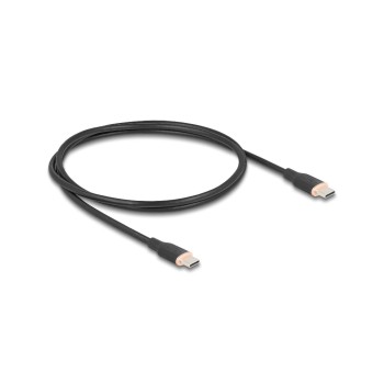 Delock USB-Kabel C-C, 1.0m, Silikon Kabel, schwarz, USB 2.0, 60W, PD 3.0 Delock USB-Kabel C-C, 1.0m, Silikon Kabel, schwarz, USB 2.0, 60W, PD 3.0