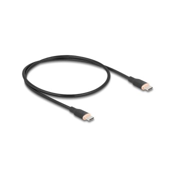 Delock USB-Kabel C-C, 0.5m, Silikon Kabel, schwarz, USB 2.0, 60W, PD 3.0 Delock USB-Kabel C-C, 0.5m, Silikon Kabel, schwarz, USB 2.0, 60W, PD 3.0