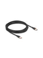 Delock USB-cable C-C, 4.0m, Silikon cable, black , USB 2.0, 60W, PD 3.0