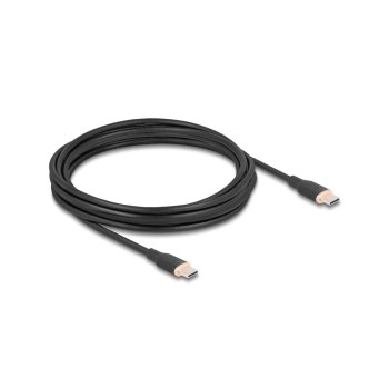 Delock USB-Kabel C-C, 4.0m, Silikon Kabel, schwarz, USB 2.0, 60W, PD 3.0 Delock USB-Kabel C-C, 4.0m, Silikon Kabel, schwarz, USB 2.0, 60W, PD 3.0