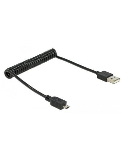 Delock Câble spiralé USB 2.0 USB A - Micro-USB B 0.6 m