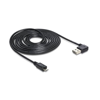 USB2.0-Kabel Easy A-MicroB: 3m, USB-A Seite 90° gew. beidseitig einsteckbar