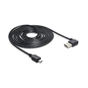 USB2.0-Kabel Easy A-MiniB: 3m, USB-A Seite 90° gew. beidseitig einsteckbar