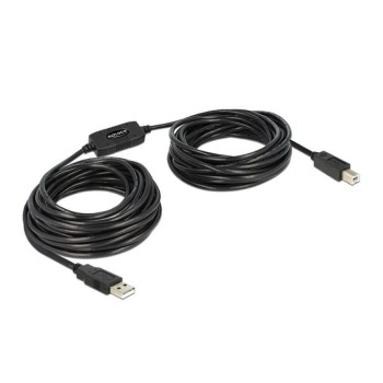 Delock USB Kabel Typ A-B, 11m, schwarz, aktiv verstärkt, braucht kein Netzteil