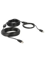 USB cable Typ A-B,  20m, black , aktiv verstärkt, braucht kein power supply