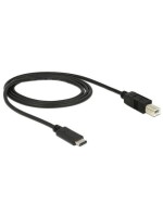 USB2.0-cable TypC-B: 1m, black , max. 480Mbps, Typ-C, for printeranschluss