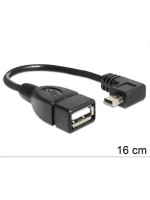 USB OTG Adaptercable, 11cm, A/Bu-MiniB/St, Datenübertragung zwischen 2 Mobilgeräten
