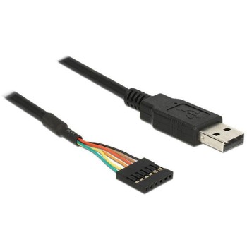 Delock 1.8m USB-Seriel TTL Kabel, 6Pin, Chipsatz: FTDI 232RL, 3.3Volt Delock 1.8m USB-Seriel TTL Kabel, 6Pin, Chipsatz: FTDI 232RL, 3.3Volt