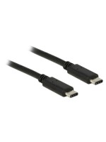 USB2.0-Kabel TypC-TypC: 0.5m, schwarz, max. 480Mbps, Typ-C Stecker beidseitig