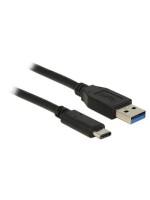 Delock USB3.1 cable A-Stecker - Typ-C St., 1m, 10Gbps, Gen2, black 
