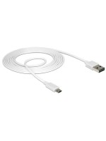 USB2.0-cable Easy A-MicroB: 2m, white, Beide Stecker beidseitig einsteckbar