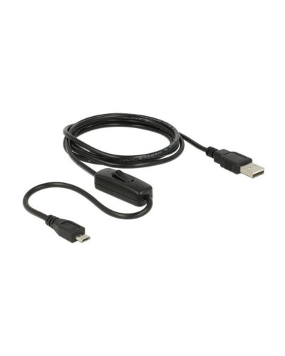 Delock Câble électrique USB 2.0 avec interrupteur USB A - Micro-USB B 1.5 m
