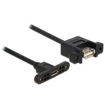 USB2.0-Kabel A-MicroB: 1m, zum Einbau, Buchse-Buchse, mit Schrauben USB2.0-Kabel A-MicroB: 1m, zum Einbau, Buchse-Buchse, mit Schrauben