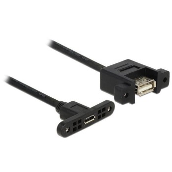 USB2.0-Kabel A-MicroB: 25cm, zum Einbau, Buchse-Buchse, mit Schrauben USB2.0-Kabel A-MicroB: 25cm, zum Einbau, Buchse-Buchse, mit Schrauben