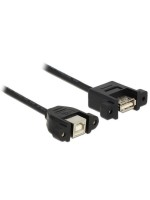 USB2.0-Kabel A-B: 1m, beidseitig Einbau, Buchse-Buchse, mit Schrauben