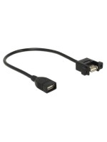 USB2.0-cable A-A: 25cm,zum einseitig Einbau, Buchse-Buchse, with Schrauben