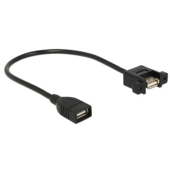 USB2.0-Kabel A-A: 25cm,zum einseitig Einbau, Buchse-Buchse, mit Schrauben