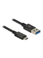 Delock USB3.1 Kabel A-Stecker - Typ-C St., 1m, 10Gbps, Gen2, schwarz, Premium
