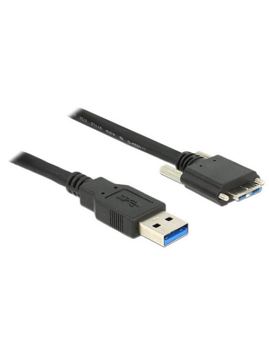 Delock Câble USB 3.0 à visser USB A - Micro-USB B 1 m