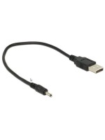 USB2.0-Stromcable A-5VOLT, 27cm, black , Hohlstecker 3mm/1.1mm gerade