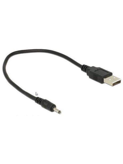 Delock Câble électrique USB Bouchon creux 3/1.1mm USB A - Jack 0.27 m