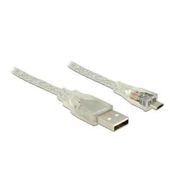 USB2-Kabel 0.5m A-MicroB, Ferritkern, Transparent USB2-Kabel 0.5m A-MicroB, Ferritkern, Transparent