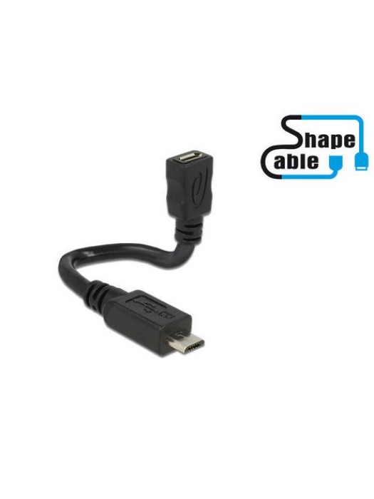 Delock Câble OTG USB ShapeCable Micro-USB B - Micro-USB B 0.15 m