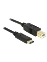 USB2.0-cable TypC-B: 2m, black , max. 480Mbps, Typ-C, for printeranschluss