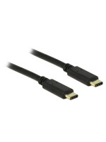 USB2.0-Kabel TypC-TypC: 2m, schwarz, max. 480Mbps, Typ-C Stecker beidseitig