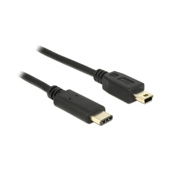 USB2.0-Kabel TypC-MiniB: 2m, schwarz, max. 480Mbps, Typ-C, für Mini-B Endgerät USB2.0-Kabel TypC-MiniB: 2m, schwarz, max. 480Mbps, Typ-C, für Mini-B Endgerät