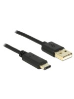 USB2.0-cable A-TypC: 2m, black , max. 480Mbps, Typ-C