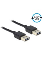 USB2.0 Easy cable, A-Stecker for A-Stecker, 1m, Stecker beidseitig einsteckbar, black 