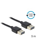 USB2.0 Easy cable, A-Stecker for A-Stecker, 5m, Stecker beidseitig einsteckbar, black 