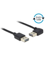 USB2.0 Easy cable, A-St.-A.St., gewinkelt, 1m, Stecker beidseitig einsteckbar, black 