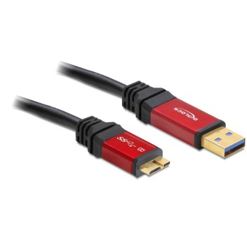 USB3.0 Kabel, A-Stecker zu Micro-B-Stecker, 5m, schwarz, roter Metallstecker, Premium USB3.0 Kabel, A-Stecker zu Micro-B-Stecker, 5m, schwarz, roter Metallstecker, Premium