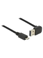 USB2.0-Kabel Easy A-MicroB: 5m, schwarz, A Stecker nach oben oder unten gewinkelt