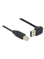 USB2.0-Kabel Easy A-B: 3m, schwarz, A Stecker nach oben oder unten gewinkelt