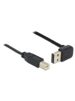 USB2.0-Kabel Easy A-B: 5m, schwarz, A Stecker nach oben oder unten gewinkelt