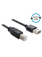 USB2.0-cable Easy A-B: 0.5m, black , A Stecker beidseitig einsteckbar