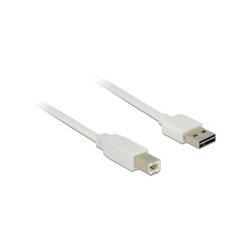 USB2.0-Kabel Easy A-B: 0.5m, weiss, A Stecker beidseitig einsteckbar